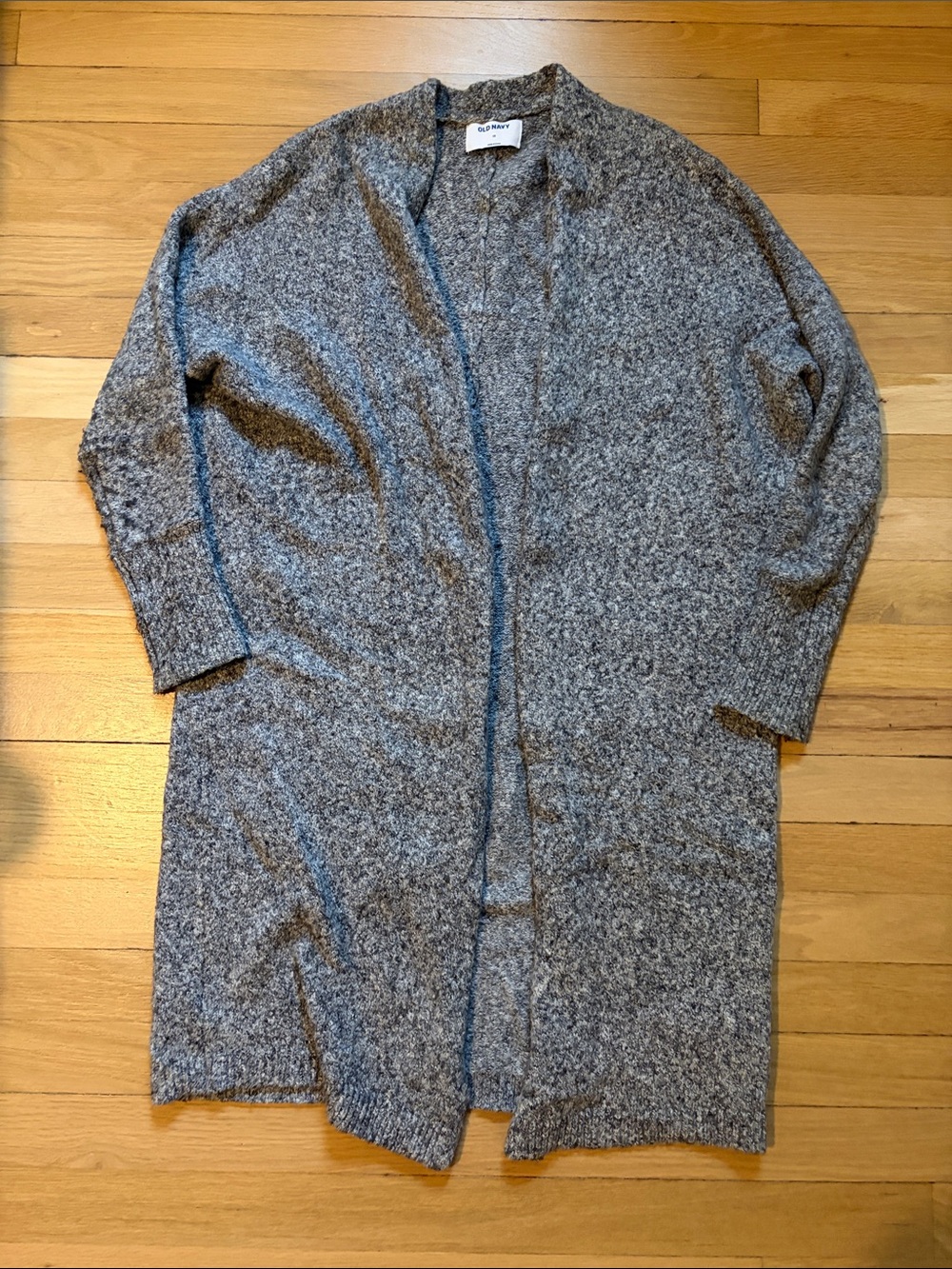 Old Navy Women’s Heather Gray Open-Front Long Knit Cardigan